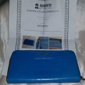 Miu Miu Vibrant Blue Leather Long Wallet